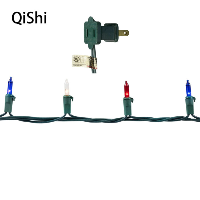 Qishi Mini Christmas String Lights - Red, White and Blue - 20.25' Green Wire - 100ct - Image 2