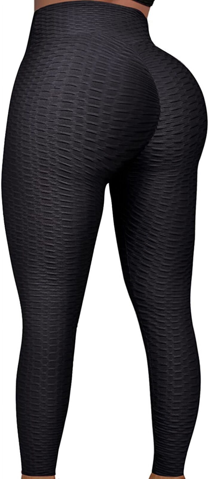 Women's High Waist Yoga Pants Tummy Control Workout Ruched Lifting Stretchy Leggings Textured Booty Tights
