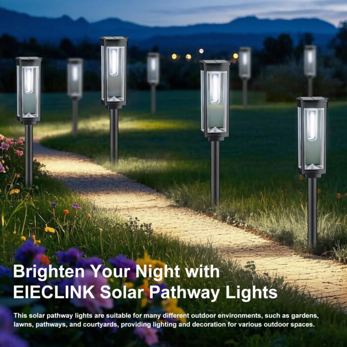 8 Pack Solar Pathway Lights Outdoor, Solar Powered Garden Lights Cool White - Image 4