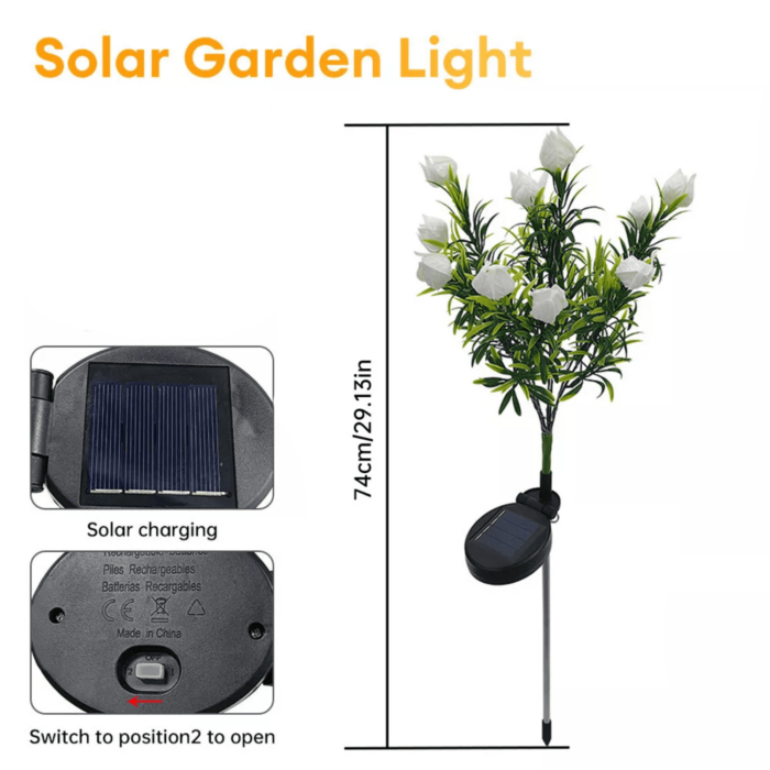2 Pack Outdoor Solar Lights, Solar Garden Lights - Image 4
