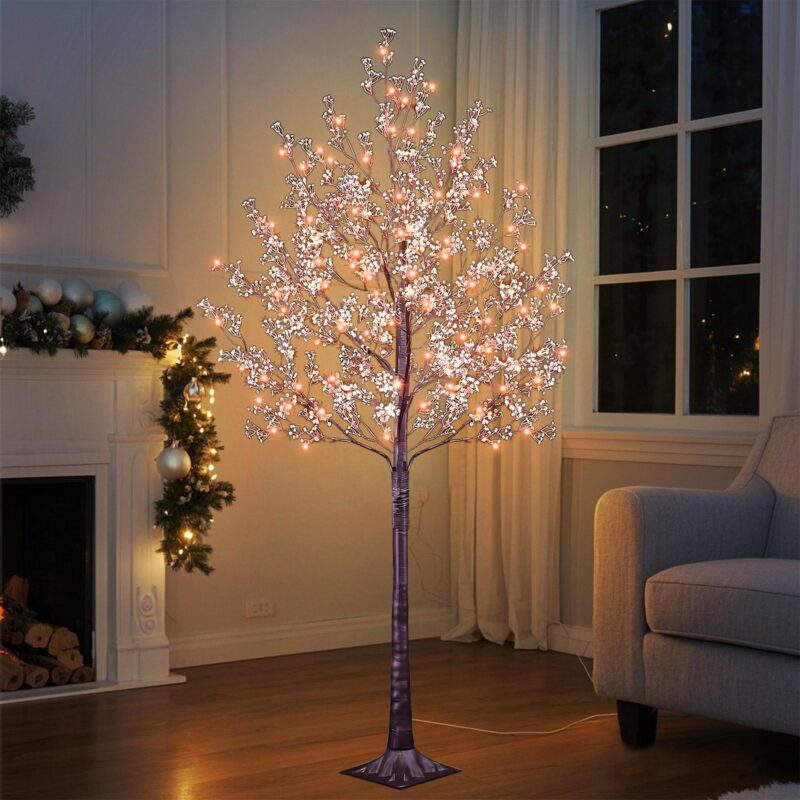 6FT LED Gypsophila Tree Warm White Lights - Artificial Baby's Breath Flower Tree for Wedding, Christmas, Home, Party Decor (Indoor/Outdoor)