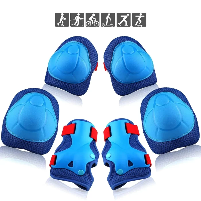 Kids Youth 3-in-1 Protective Gear Set for Skateboard Roller Skating Cycling - Knee Pads Elbow Pads Wrist Guards for Kids 3-8 Years