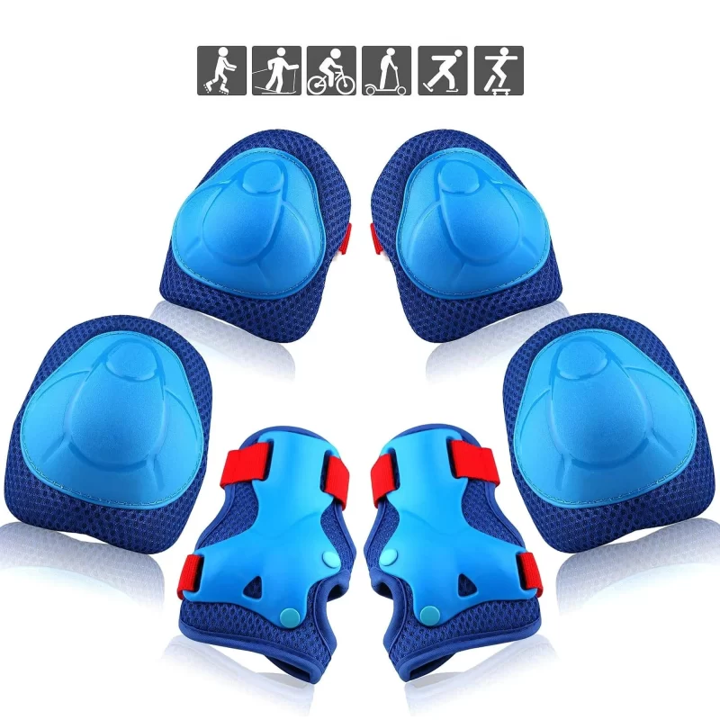Kids Youth 3-in-1 Protective Gear Set for Skateboard Roller Skating Cycling - Knee Pads Elbow Pads Wrist Guards for Kids 3-8 Years