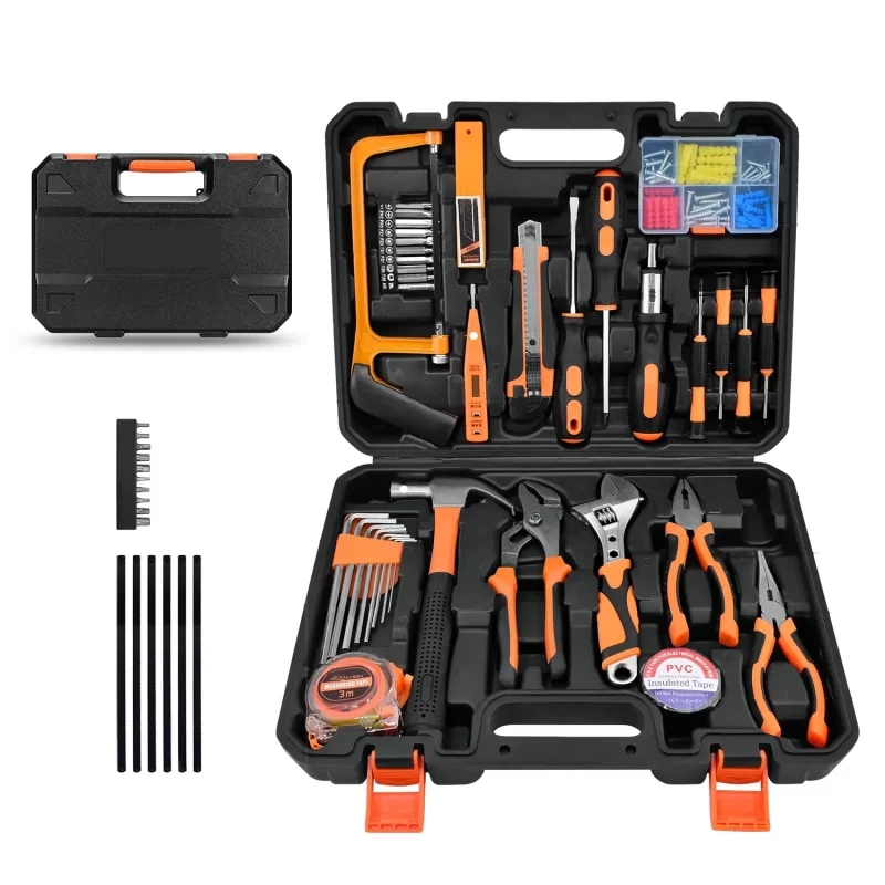 Rirool Household Hand Tool Set, 148 Piece Basic Hand Tool Kit with Durable Toolbox for Men Women, Complete Tool Set for Home Repairing and DIY Projects