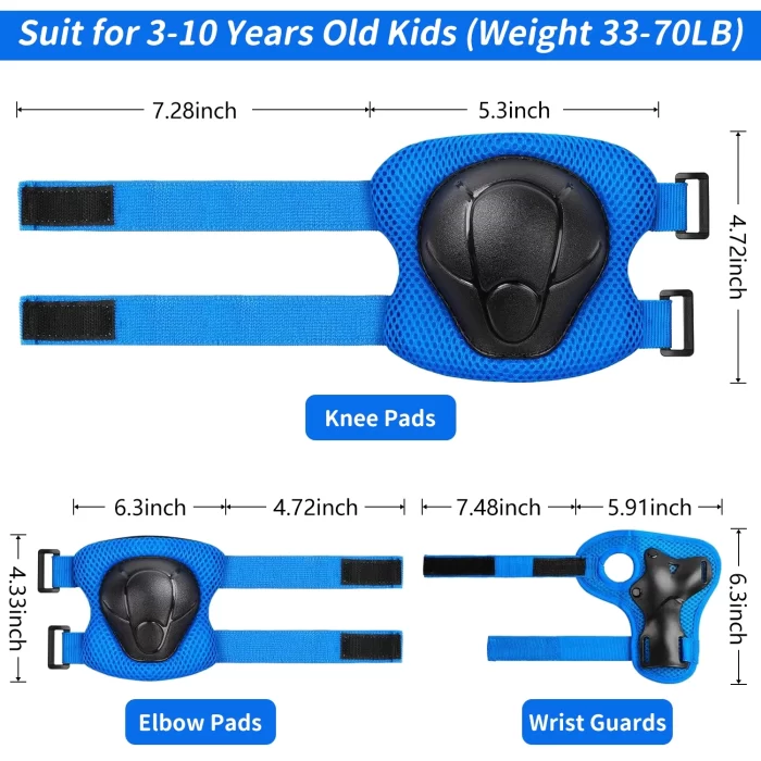 Rirool Kids Protective Gear Set - Knee Pads, Elbow Pads, and Wrist Guards for Skating, Cycling, Rollerblading, Scooter - Toddler to Teen Size (3-10 Years) - Image 2