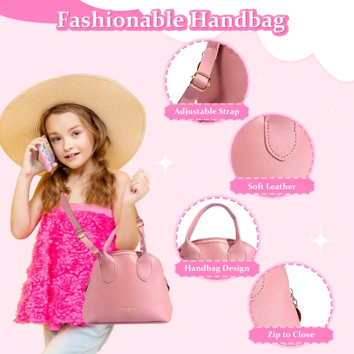 Rirool Princess Themed Play Purse - 31 Piece Toy Set with Handbag, Pretend Makeup, Smartphone, and More - Perfect for Girls' Role-Playing - Ages 3-8+ - Image 3