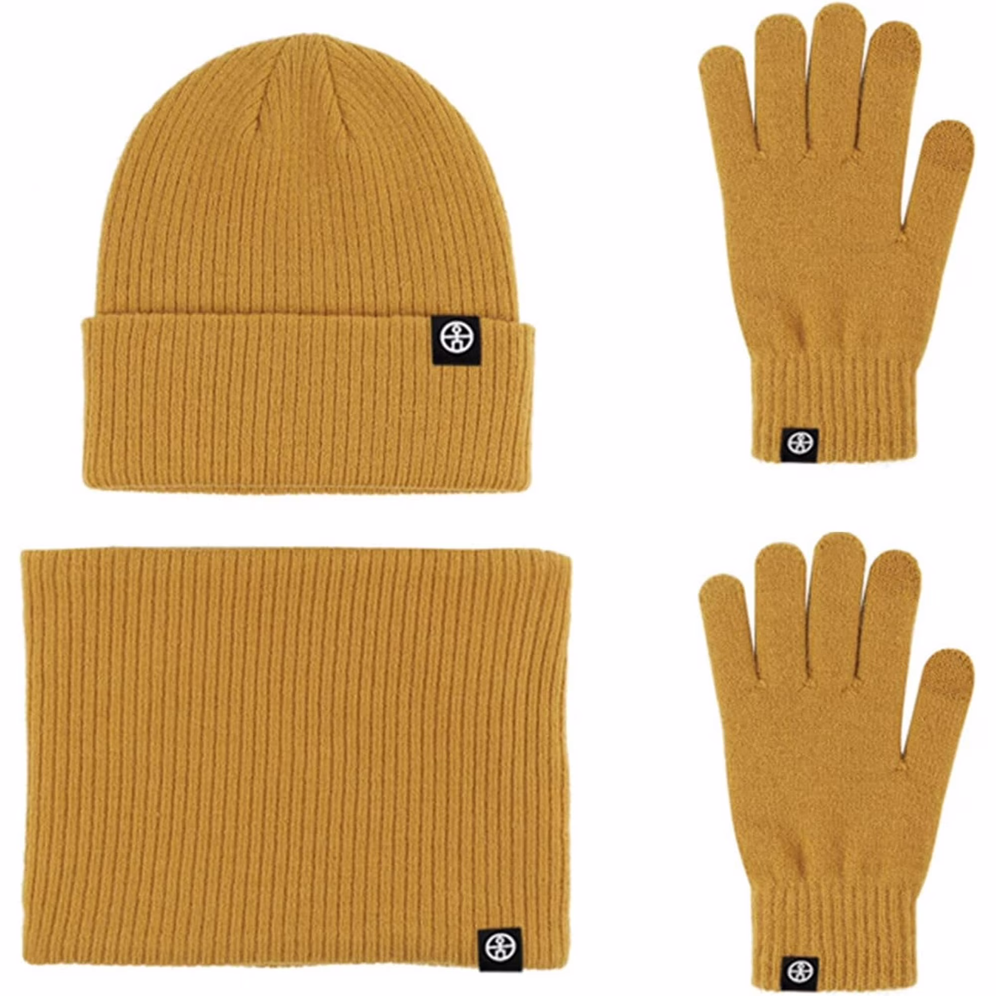 Rirool Winter 3 in 1 Scarf Hat Glove Set for Men Women, Knitted Beanie Hat, Touch Screen Gloves, Fleece Lined Neck Warmer for Cold Weather