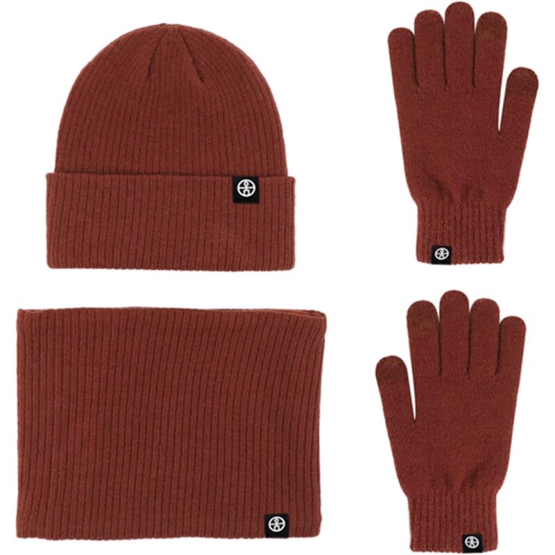 Rirool Winter 3 in 1 Scarf Hat Glove Set for Men Women, Knitted Beanie Hat, Touch Screen Gloves, Fleece Lined Neck Warmer for Cold Weather