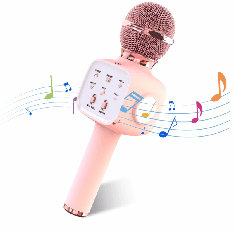 Rirool Wireless Karaoke Microphone with LED Lights - Portable Handheld Mic Speaker - Great Gift for Kids, Adults - All Ages Gold